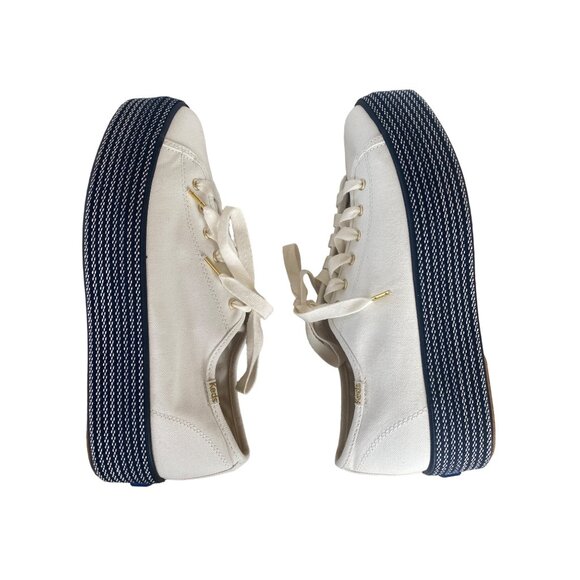 Keds Women's Triple Up Webbing Canvas Sneaker Women's 10 White Navy - Picture 11 of 14